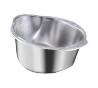 MagiDeal Égouttoir à riz avec trous d'évacuation latéraux, panier égouttoir ménager, ustensiles de cuisine pour, petits pois et carottes, Argent
