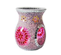 MagiDeal en Verre Brûleur À Mazout, Aromathérapie Huile Essentielle Diffuseur, Photophore Bougeoir, Réchauffeur de Cire pour Cire Parfumée, Violet