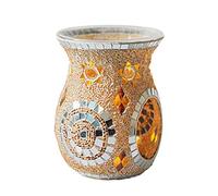 MagiDeal en Verre Brûleur À Mazout, Aromathérapie Huile Essentielle Diffuseur, Photophore Bougeoir, Réchauffeur de Cire pour Cire Parfumée, Argent