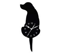 MagiDeal Horloge Murale Bricolage Créatif Chien Acrylique Horloge Murale avec Swing Queue Pendule pour Salon Chambre Cuisine Décor À La Maison-Batterie Non - B