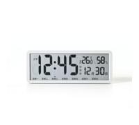 MagiDeal Horloge Numérique Réveil Thermomètre Hygromètre Horloge Murale Grand Écran à Segments Affichage Heure Date Semaine Suivi Température Humidité Pose, Blanc