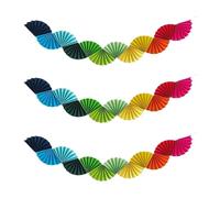 MagiDeal Lot de 3 éventails en papier, guirlande décorative suspendue au plafond, ornement de fond pour fournitures de fête, célébration, carnaval, Multicolore