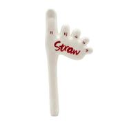 MagiDeal Pailles en céramique en forme d'orteil, pailles amusantes, lisses et mignonnes pour boire du lait ou du jus, bâtonnets pour les fêtes et les, Rouge