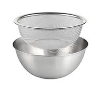 MagiDeal Passoire en Acier Inoxydable 304 avec Bol mélangeur, Ensemble de passoires pour Bol de Lavage de Riz, pâtes, Spaghetti, Riz, passoire, 24cm