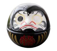 MagiDeal Petite poupée Daruma en céramique, collection de sculptures d'art japonais, figurine miniature créative, décoration Dharma pour les fêtes et le, Noir