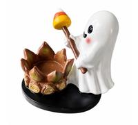 MagiDeal Photophore d'Halloween Support Bougie Résine Artisanale Finition Peinte à la Main Socle Ovale Brillant pour Chauffe-plat Standard Décor Saisonnière, Moderne, Fantôme