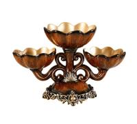 MagiDeal Plateau Industriel Plateau Diviseur Plateau de Service Présentoir Coupelle Résine Élégante Style Bois Poli pour, Plateau À Fruits Double Couche À Trois Compartiments En Grain De Bois Jaune