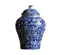 MagiDeal Pot de Stockage de Pot de Gingembre en Porcelaine créative de Style Chinois Ancien avec Couvercle vitré Ménage Centre de Table Artisanat pour
