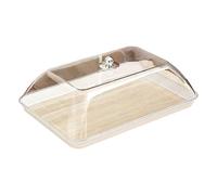 MagiDeal Présentoir à Gâteaux avec Couvercle, Cloche à Gâteau, Presentoir a Gateau avec Base en Bois, Plat de Service pour Pains et Gâteaux, pour Gâteaux d'anniversaire, Dessert, Fromage, Bonbons, S