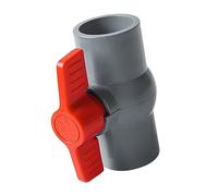 MagiDeal Robinet à tournant sphérique en PVC, poignée en T compacte bidirectionnelle, vanne d'arrêt d'eau, raccord de tuyau droit pour tuyaux d'égout de, gris 40mm