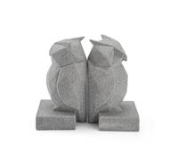 MagiDeal Serre-Livres Hibou Supports Livres Arrêts Livres Butées Livres Design Artistique Contemporain en Résine avec Base Stable Détail Décoratif et Rangement, Gris