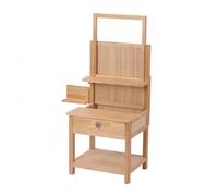 MagiDeal Siège d'Art Réglable Chevalet Tabouret Banc Poste de Travail Bois Hêtre avec Tiroir Tablette et Niche Inférieure, Moderne Réglable En Hauteur Avec Tiroir Bois Massif Bois De Pin