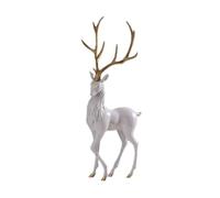 MagiDeal Statue de cerf en forme d', ornement de bureau, Sculpture animale pour centre de Table, étagère d'entrée, salon, cadeau de pendaison de, Blanc Debout