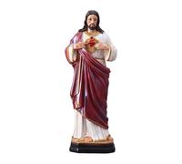 MagiDeal Statuette du Sacré-Cœur de Jésus peinte, décorative pour la maison, figurine de Jésus à poser sur une étagère ou une table, cadeau religieux