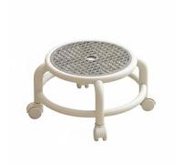 MagiDeal Tabouret Enfant Rotatif Tabouret Roulant Siège Pivotant Tabouret Bas Tabouret Compact en Plastique roulettes Silencieuses pour Déplacement Discret, Gris Ciment
