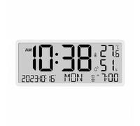 MagiDeal Wall Clock Horloge Murale Numérique Horloge Numérique Réveil Calendrier Thermomètre Hygromètre avec Lecture Claire et Affichage Date Semaine, Blanc