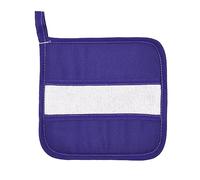 MAGIE DI CASA Manique de cuisine unie Siena carrée 20 x 20 cm avec etamine, manique de cuisine unie à broder - Fabriqué en Italie (bleu)