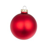 Magie di Natale Boules d'arbre de Noël en verre décoré (8 cm, rouge mat, 6)