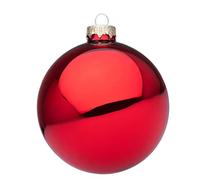 Magie di Natale Boules d'arbre de Noël en verre décorées couleur rouge grenat brillant (4 boules de 10 cm)