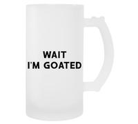 MAGITONE Attendez Je Suis Une Chèvre Tasse À Bière En Verre Avec Poignée Glass Beer Cup Handled Beverage Mug
