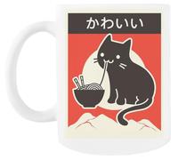 MAGITONE Chat Japonais Vintage Kawaii Tasse À Café Blanche Tasse À Thé En Céramique White Coffee Mug Ceramic Tea Cup