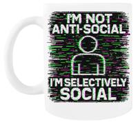 MAGITONE Je Ne Suis Pas Un Bug Antisocial Tasse À Café Blanche Tasse À Thé En Céramique White Coffee Mug Ceramic Tea Cup
