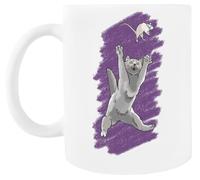 MAGITONE Peinture Chat Contre Souris Tasse À Café Blanche Tasse À Thé En Céramique White Coffee Mug Ceramic Tea Cup