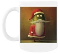 MAGITONE Père Noël Cornichon Tasse À Café Blanche Tasse À Thé En Céramique White Coffee Mug Ceramic Tea Cup