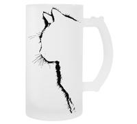 MAGITONE Silhouette De Chat Tasse À Bière En Verre Avec Poignée Glass Beer Cup Handled Beverage Mug