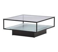 Paris prix Table basse verre carrée - Noir & transparent