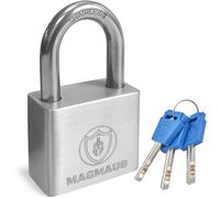 Magmaus® PDL40 Cadenas Extérieur avec 3 Clés - Anse 7 mm Anse Résistante aux Coupures, Acier Inoxydable 40 mm | Antivol de Sécurité pour Portail, Cabanon, Garage