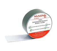 Magna-C® Bande métallique autocollante | Blanc | Idéal pour les figurines et étagères Tonies® | Base pour aimants | Flexible et facile à découper | 1m x 50mm x 1,2mm