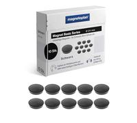 Magnet Basic Series | Lot de 10 aimants colorés pour Tableau magnétique, réfrigérateur + Tableaux Blancs | Ø 24 mm, adhérence 300 g (4 Feuilles A4) | Revêtement spécial Anti-Rayures | Facilement