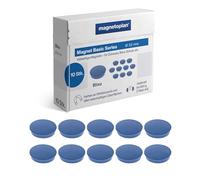 Magnet Basic Series | Lot de 10 aimants colorés pour Tableau magnétique, réfrigérateur + Tableaux Blancs | Ø 32 mm, Force d'adhérence 800 g (7 Feuilles A4) | Revêtement spécial Anti-Rayures |