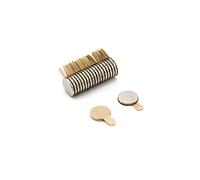 Magnet Expert 8 mm de diamètre x 1 mm N35 Néodyme pelabilité adhésif Aimant - 0.39 kg Pull (Sud) (paquet de 20), Argent