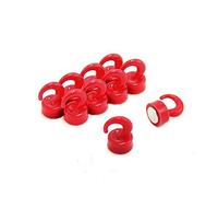Magnet Expert Rouge en plastique mini-crochets magnétiques - 1 kg traction (12 mm de diamètre x 20 mm de haut) (paquet de 10)