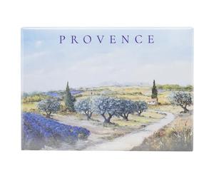 Magnet Grand Format de Provence, ''Petit Chemin aux lavandes et oliviers''. Reproduction d'une oeuvre d’Art de Claude Legrand