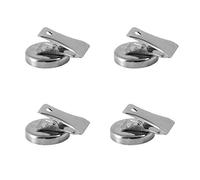 Magnetastico | 4 Aimant Extra Forte Pinces en métal | 2 kg force d'adhérence (vertical) & chromé | Super aimants en ferrite Clip pour réfrigérateur, tableau, tableau magnétique, tableau blanc & Bureau