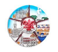 Magnete 3D Florence - Ponte Vecchio, Santa Croce, Le David, Palazzo Vecchio, Duomo - Aimant décoratif pour réfrigérateur et tableau magnétique - Souvenir Ville d'art 7x7 cm