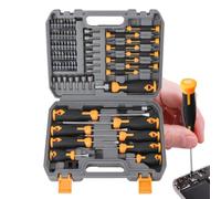 Magnetic Screwdriver With Bits, Magnetic Heavy-Duty With Storage Case | 73-piece Screwdriver Tool Set, Including Home Repair Screwdriver With Bits For Hobbyists Father Furniture Assembly