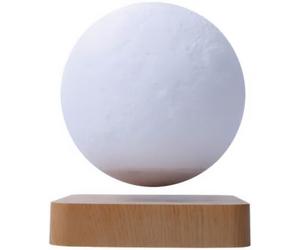 MagneticLand Lampe LED à lévitation MoonFlight - Socle bois clair