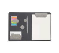 Magnétique Business Portfolio Resume Padfolio Organizer, dossier A5 avec presse-papiers, trombone, bloc-notes, fermeture magnétique pour le travail, l'école et plus encore, Gris