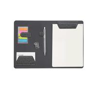 Magnétique Business Portfolio Resume Padfolio Organizer, dossier A5 avec presse-papiers, trombone, bloc-notes, fermeture magnétique pour le travail, l'école et plus encore, Noir