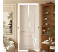 Magnétique Moustiquaire 110 x 212 cm Magnétique Automatique Rideaux Anti Insect Bande Adhésive Moustiquaire Porte pour Portes de Multi Types, Blanc