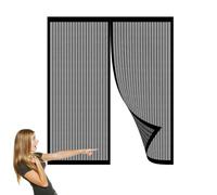 Magnétique Moustiquaire 40 x 73 cm avec Aimants et Bande Adhesive Rideaux Toile Insect Ecran pour Couloirs Patio, Noir