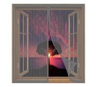 Magnétique Moustiquaire 70 x 49 cm Installation Facile Sans Percer Moustiquaire Extensible en Maille de Fibre de Verre pour Fenêtre Empêche Les Insectes, Gris
