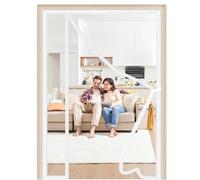 Magnétique Moustiquaire Porte 150x210cm Blanc Ouverture Latérale Fermeture Aimantée Rideau Anti Mouche Maille avec Aimants et Bande Adhesive Installation Facile Sans Outils pour Couloirs Portes