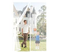 Magnétique Moustiquaire Porte 185 x 220 cm Sans Percage Fermeture Automatique Rideau Anti Mouche Installation Facile sur Mesure pour Balcon, Patio, Chambre, Couloirs, Blanc