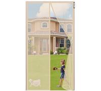 Magnétique Moustiquaire Porte 90 x 220 cm Automatique Anti-Mouche Insectes Rideau Porte Antimoustique sans Perçage,pour Couloirs Portes Patio,Garde l'Air Frais à l'Intérieur et les - Beige