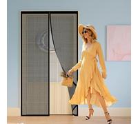 Magnétique Moustiquaire Porte Fenetre 79 x 228 cm Sans Perçage Rideau Porte Anti Insectes pour de Balcon, Cave, de Terrasse, Noir